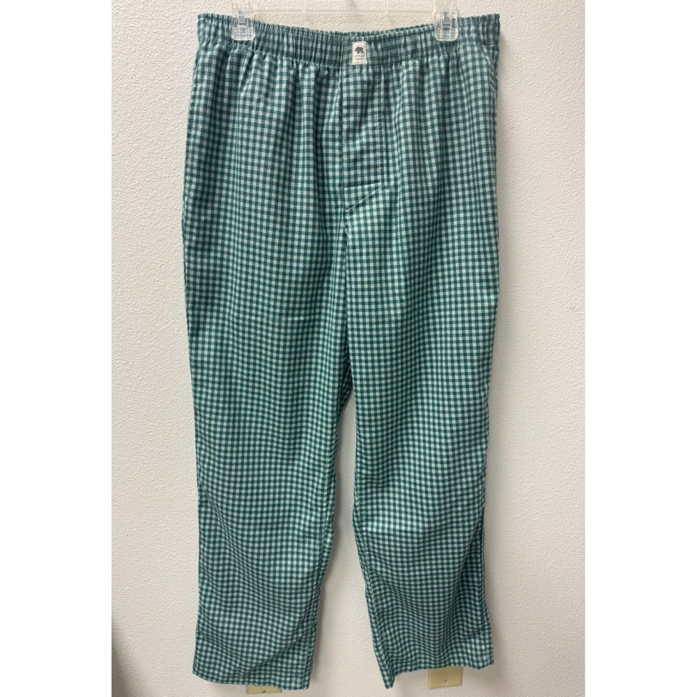Onward Reserve Mens Pajama Pants Lounge Sleepwear Green Gingham Plaid Large